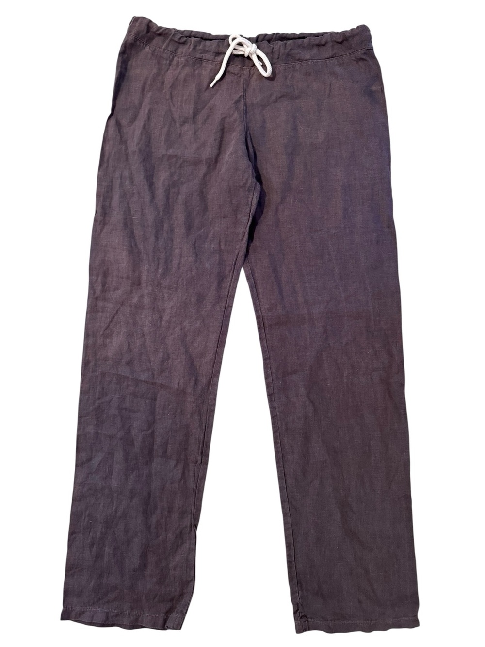 Monrow 100% Linen Pants Size Small Straight Leg Drawstring Waist Black Revolve